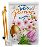 Felices Pascuas - Easter Spring Vertical Impressions Decorative Flags HG103081 Made In USA