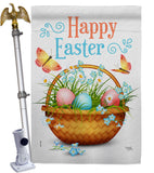 Easter Floral Basket - Easter Spring Vertical Impressions Decorative Flags HG103084 Made In USA