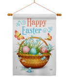 Easter Floral Basket - Easter Spring Vertical Impressions Decorative Flags HG103084 Made In USA