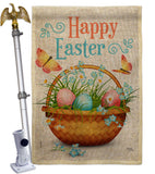 Easter Floral Basket - Easter Spring Vertical Impressions Decorative Flags HG103084 Made In USA