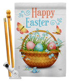 Easter Floral Basket - Easter Spring Vertical Impressions Decorative Flags HG103084 Made In USA