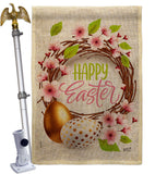 Easter Wreath - Easter Spring Vertical Impressions Decorative Flags HG137437 Made In USA
