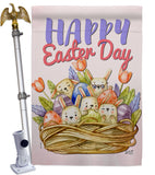 Bunnies Basket - Easter Spring Vertical Impressions Decorative Flags HG137439 Made In USA