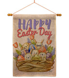 Bunnies Basket - Easter Spring Vertical Impressions Decorative Flags HG137439 Made In USA