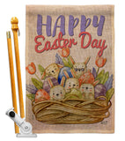 Bunnies Basket - Easter Spring Vertical Impressions Decorative Flags HG137439 Made In USA