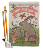 Happy Easter's Day with Colourful Bunny Eggs - Easter Spring Vertical Impressions Decorative Flags HG192020 Made In USA