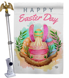 Happy Bunny Eggs - Easter Spring Vertical Impressions Decorative Flags HG192349 Made In USA