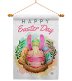 Happy Bunny Eggs - Easter Spring Vertical Impressions Decorative Flags HG192349 Made In USA