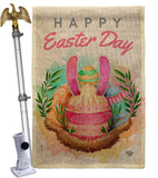 Happy Bunny Eggs - Easter Spring Vertical Impressions Decorative Flags HG192349 Made In USA