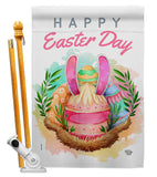 Happy Bunny Eggs - Easter Spring Vertical Impressions Decorative Flags HG192349 Made In USA