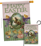 Bunny with Chicks - Easter Spring Vertical Impressions Decorative Flags HG103053 Made In USA