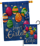 Colorful Eggs Ornament - Easter Spring Vertical Impressions Decorative Flags HG103072 Made In USA