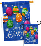 Colorful Eggs Ornament - Easter Spring Vertical Impressions Decorative Flags HG103072 Made In USA