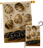 Golden Eggs Party - Easter Spring Vertical Impressions Decorative Flags HG103078 Made In USA