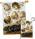 Golden Eggs Party - Easter Spring Vertical Impressions Decorative Flags HG103078 Made In USA