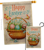 Easter Floral Basket - Easter Spring Vertical Impressions Decorative Flags HG103084 Made In USA