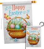 Easter Floral Basket - Easter Spring Vertical Impressions Decorative Flags HG103084 Made In USA