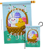 Happy Easter Basket - Easter Spring Vertical Impressions Decorative Flags HG137155 Made In USA