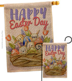 Bunnies Basket - Easter Spring Vertical Impressions Decorative Flags HG137439 Made In USA