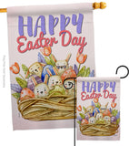 Bunnies Basket - Easter Spring Vertical Impressions Decorative Flags HG137439 Made In USA