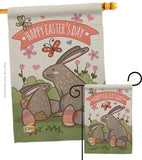 Happy Easter's Day with Colourful Bunny Eggs - Easter Spring Vertical Impressions Decorative Flags HG192020 Made In USA