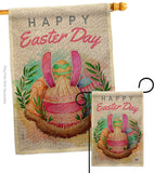 Happy Bunny Eggs - Easter Spring Vertical Impressions Decorative Flags HG192349 Made In USA