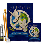 Peace on Earth - Expression Inspirational Vertical Impressions Decorative Flags HG115170 Made In USA