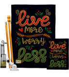 Worry Less - Expression Inspirational Vertical Impressions Decorative Flags HG137184 Made In USA