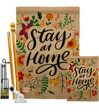 Stay At Home - Expression Inspirational Vertical Impressions Decorative Flags HG137197 Made In USA