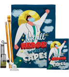 Not All Heroes - Expression Inspirational Vertical Impressions Decorative Flags HG137233 Made In USA