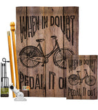 When in Doubt, Pedal it Out - Expression Inspirational Vertical Impressions Decorative Flags HG191096 Made In USA