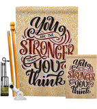 Stronger Then You Think - Expression Inspirational Vertical Impressions Decorative Flags HG192524 Made In USA