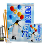 Everybody Can Fly - Expression Inspirational Vertical Impressions Decorative Flags HG192613 Made In USA