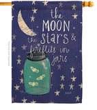 Moon Stars Fireflies Jars - Expression Inspirational Vertical Impressions Decorative Flags HG115124 Made In USA