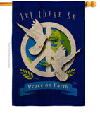 Peace on Earth - Expression Inspirational Vertical Impressions Decorative Flags HG115170 Made In USA