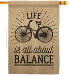 Life Is All About Balance - Expression Inspirational Vertical Impressions Decorative Flags HG137117 Made In USA