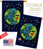 Happy Earth Day - Expression Inspirational Vertical Impressions Decorative Flags HG137176 Made In USA