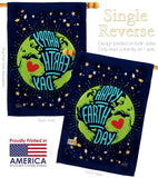 Happy Earth Day - Expression Inspirational Vertical Impressions Decorative Flags HG137176 Made In USA