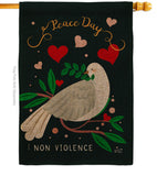 Peace No Violence - Expression Inspirational Vertical Impressions Decorative Flags HG137406 Made In USA