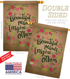 Beautiful Minds Inspire Others - Expression Inspirational Vertical Impressions Decorative Flags HG191097 Made In USA