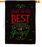 Best Version of Yourself - Expression Inspirational Vertical Impressions Decorative Flags HG192206 Made In USA