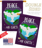 Peace on Earth - Expression Inspirational Vertical Impressions Decorative Flags HG192366 Made In USA