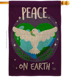 Peace on Earth - Expression Inspirational Vertical Impressions Decorative Flags HG192366 Made In USA