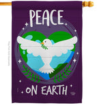 Peace on Earth - Expression Inspirational Vertical Impressions Decorative Flags HG192366 Made In USA