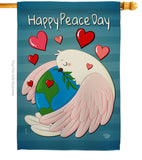 Happy Peace Day - Expression Inspirational Vertical Impressions Decorative Flags HG192420 Made In USA