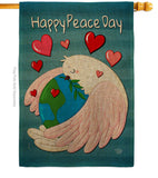 Happy Peace Day - Expression Inspirational Vertical Impressions Decorative Flags HG192420 Made In USA