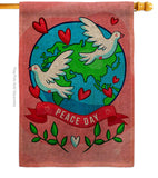 Peace On Earth - Expression Inspirational Vertical Impressions Decorative Flags HG192455 Made In USA