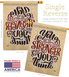 Stronger Then You Think - Expression Inspirational Vertical Impressions Decorative Flags HG192524 Made In USA