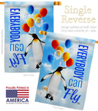 Everybody Can Fly - Expression Inspirational Vertical Impressions Decorative Flags HG192613 Made In USA