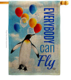 Everybody Can Fly - Expression Inspirational Vertical Impressions Decorative Flags HG192613 Made In USA